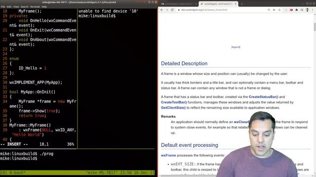 wxWidgets hello world application explained смотреть онлайн