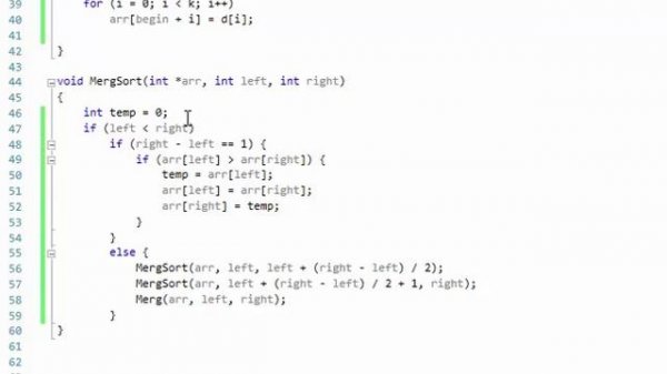 Сортировка слияниями"Слиянием".C++. Merge Sort (код и алгоритм)