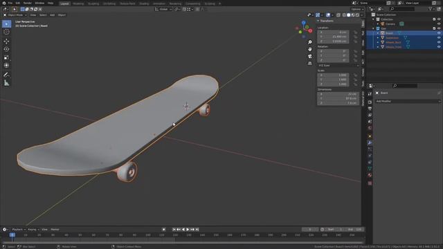Blender 3D Modeling Timelapse- Skateboard смотреть онлайн