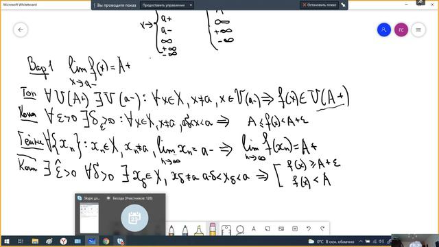 Лекция 7. Предел функции: определения и их эквивалентность, основные теоремы, варианты окрестностей смотреть онлайн