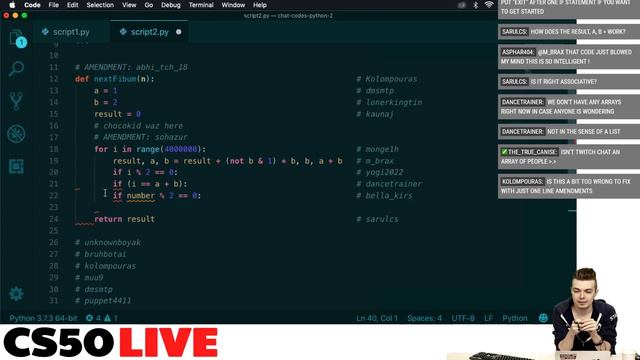 CHAT CODES PYTHON AGAIN! - CS50 Live, EP. 56 смотреть онлайн