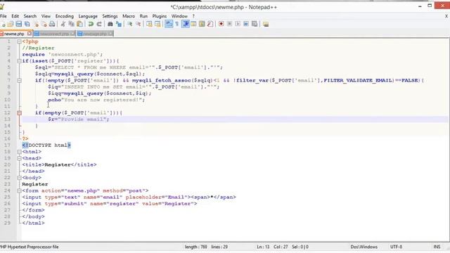 PHP and MYSQLI Register смотреть онлайн
