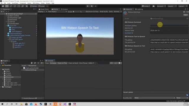 Setting Up A 3D Chatbot With Unity / IBM Watson / Oculus Lipsync