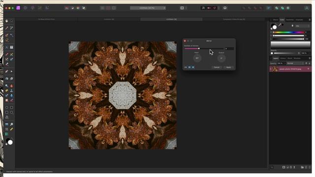 Mirror Filter in Affinity Photo | Creating Abstract Seamless Patterns with Images and Text смотреть онлайн