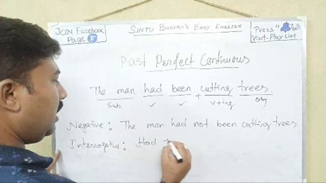 Past perfect continuous tense Structure, example, negative, interrogative, Voice change, examples смотреть онлайн