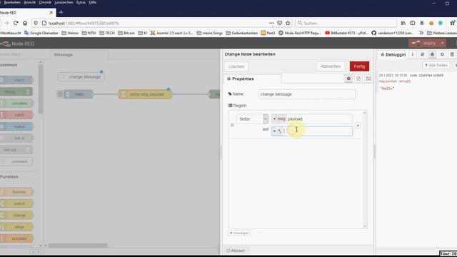 Node Red Nachrichten durch das Element Change ändern смотреть онлайн