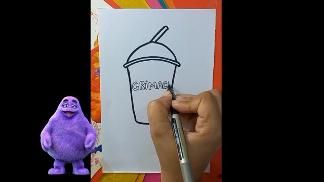 How To Draw Easy Grimace Shake Step by Step смотреть онлайн