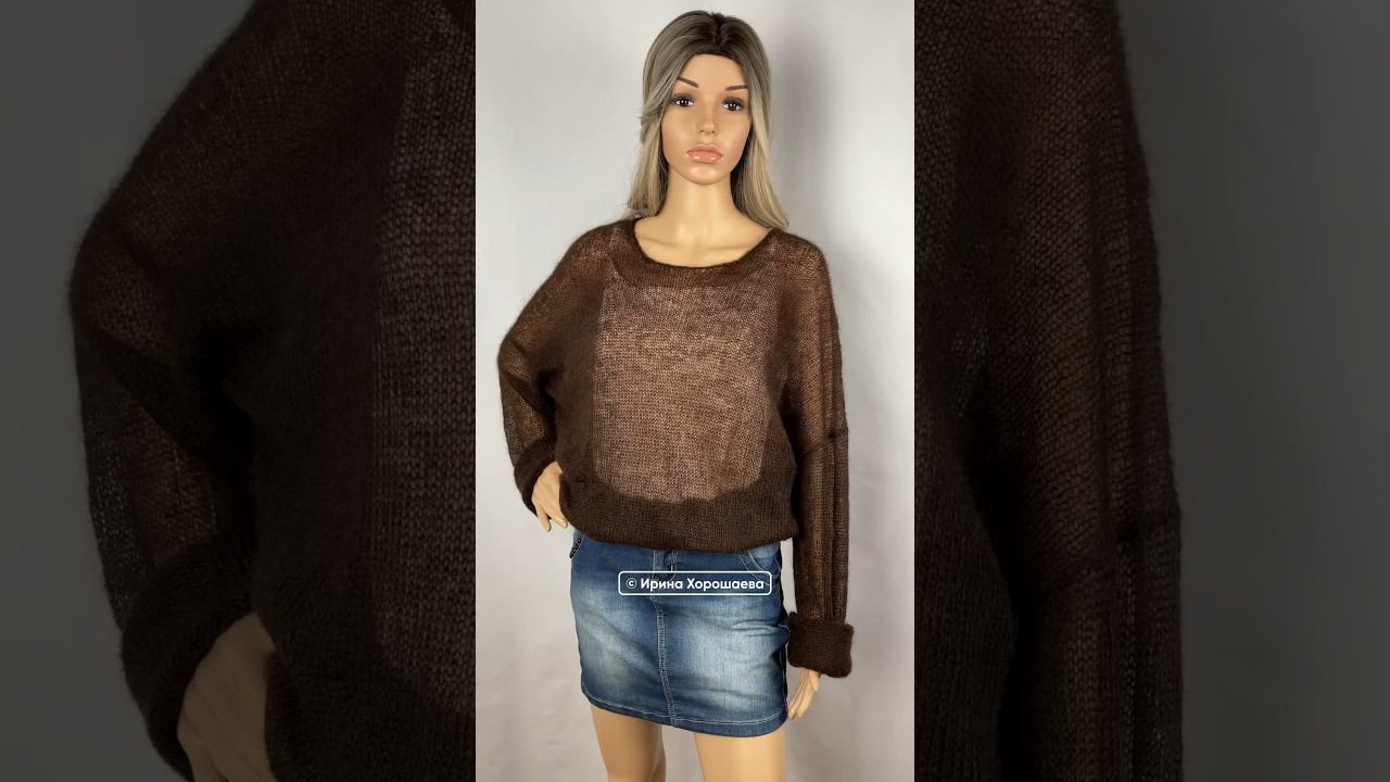 Свитер паутинка из кид мохера от Ирины Хорошаевой #IriscaFairyTale #вязание #паутинка #оверсайз