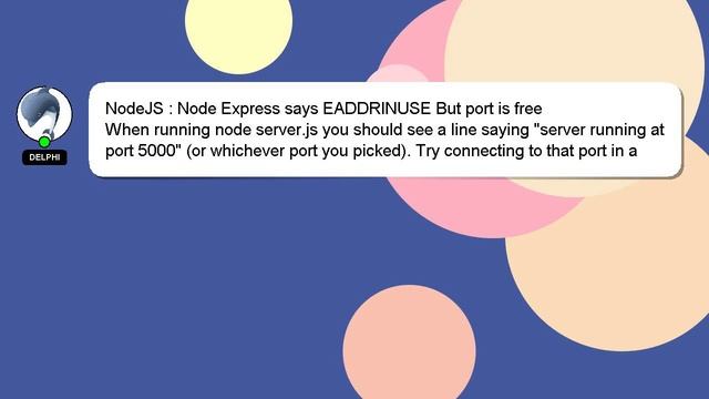 NodeJS : Node Express says EADDRINUSE But port is free смотреть онлайн