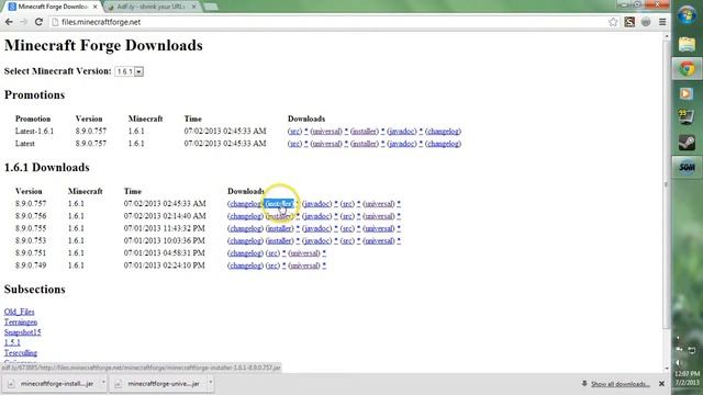 How To Install API Minecraft Forge For Minecraft 1.6.1 (P1/2)
