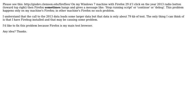 Firefox with Firebug Sometimes Hangs in JSON Calls смотреть онлайн