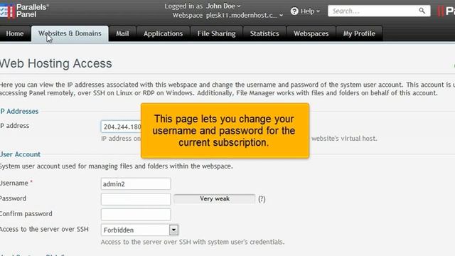 How to change a subscription's login info in Plesk смотреть онлайн