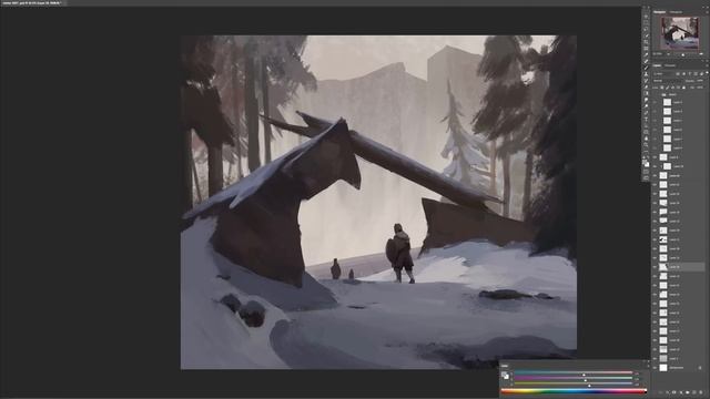 Environment Concept Art Process ( Digital Painting Tutorial ) смотреть онлайн