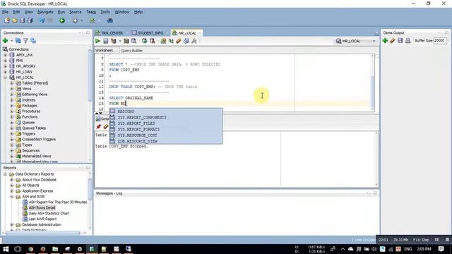 Oracle Flash Back Table смотреть онлайн