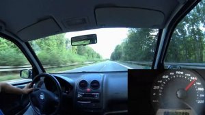 Seat Arosa auf Autobahn . Top Speed Arosa 1,0L 50HP 50PS MPI. Höchstgeschwindigkeit Acceleration