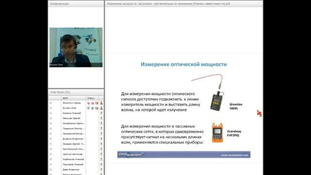 Измерение мощности оптического сигнала в классических ВОЛС и в PON сети. смотреть онлайн