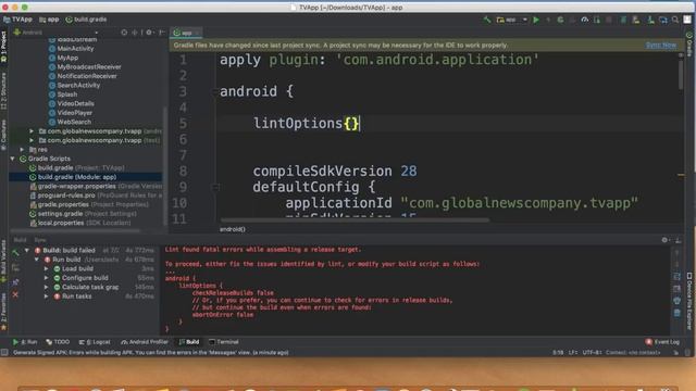 How to fix Lint found fatal error while assembling a release target смотреть онлайн