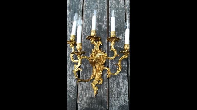Антикварное Бра Рококо, Латунь, Франция, 70-е гг. ХХ века. смотреть онлайн