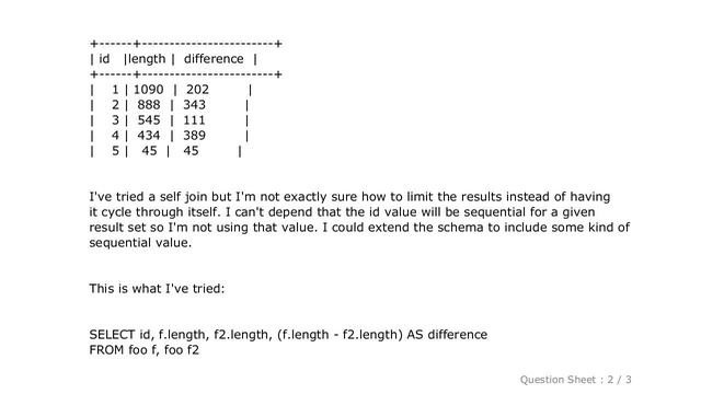 MySQL : Subtracting one row of data from another in SQL смотреть онлайн