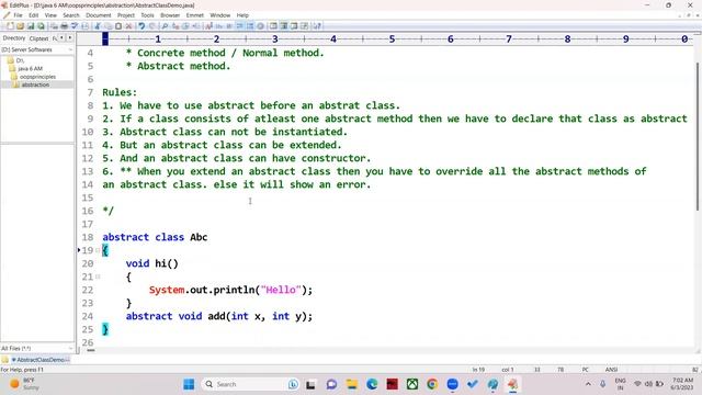 Java oops principles - Abstraction - Abstract class tutorial. смотреть онлайн