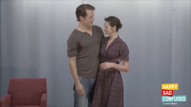 OUTLANDER's Caitriona Balfe And Sam Heughan Watch Their Original Chemistry Test