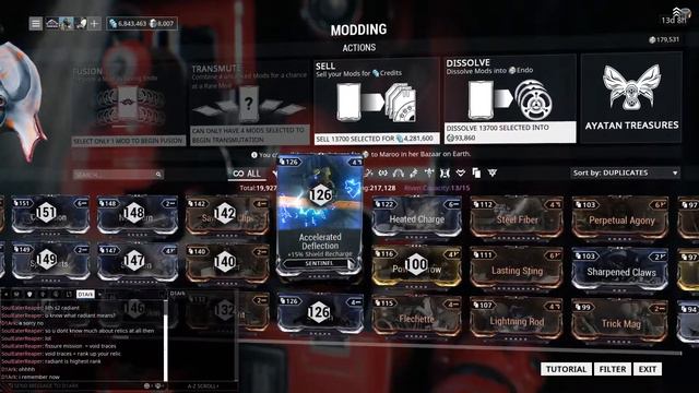 Warframe selling 15 000 Mods смотреть онлайн