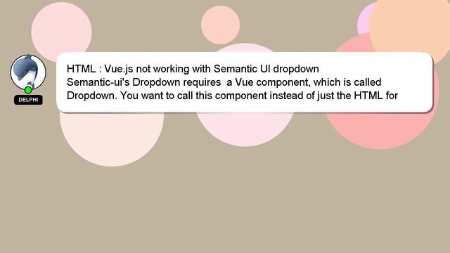 HTML : Vue.js not working with Semantic UI dropdown смотреть онлайн