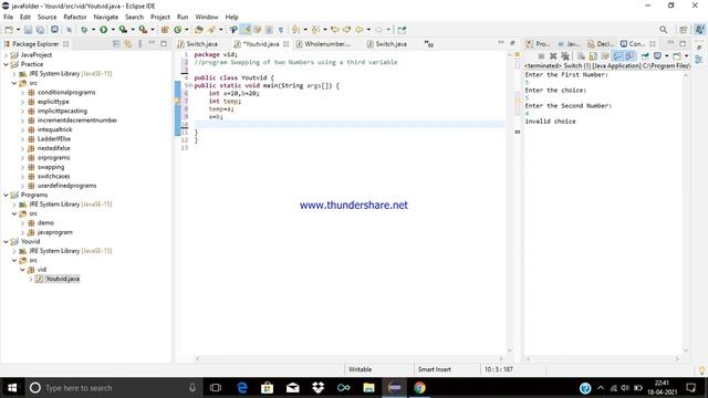 Swapping Program in Java Eclipse смотреть онлайн
