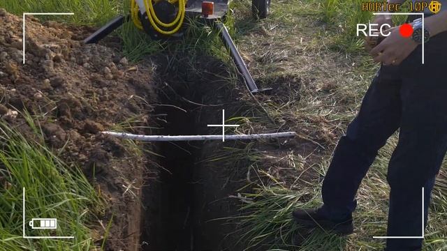 Миниэкскаватор HORTec 10P измеряем глубину копания смотреть онлайн