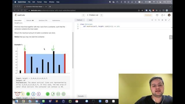 Container With Most Water - Leetcode 11 - Python смотреть онлайн