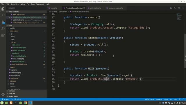 Laravel Edit and Update, Update Product from form, CRUD Laravel смотреть онлайн