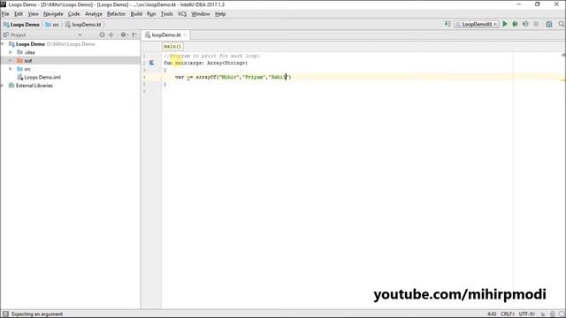 #43 Kotlin Tutorial | for each loop Program смотреть онлайн