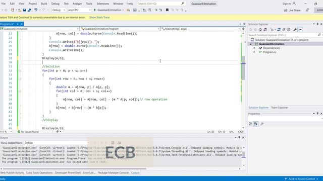 C# Gaussian Elimination смотреть онлайн