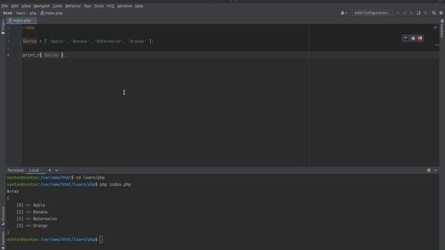 print_r() | PHP 8 смотреть онлайн