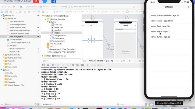 70 Swift Xcode SQLite show data смотреть онлайн