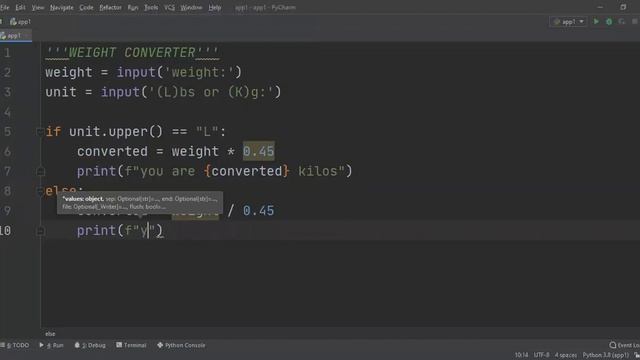 Weight Converter in Python смотреть онлайн