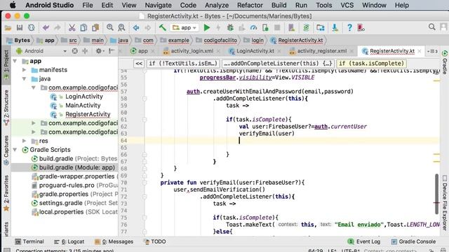 Login en Android con Firebase usando Kotlin - Bytes смотреть онлайн