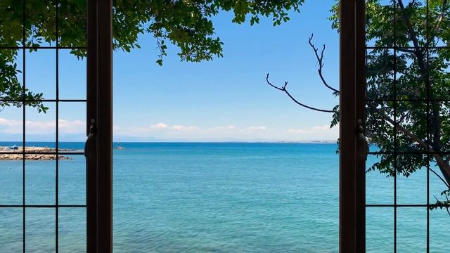 4K Beach window view - Relaxing, Calming, Ambience смотреть онлайн