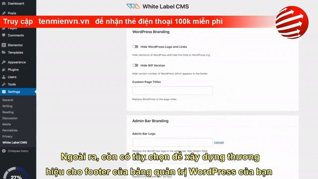 Cách cài đặt và sử dụng Plugin White Label CMS WordPress смотреть онлайн