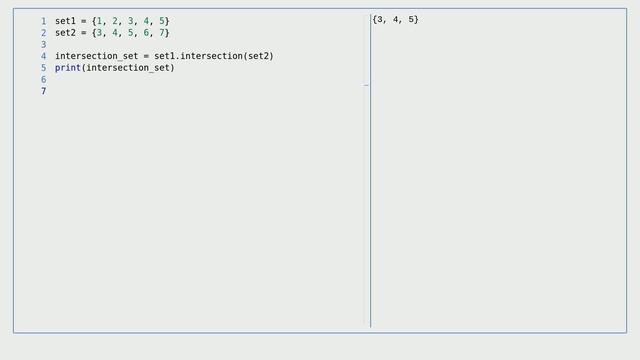 Python - Sets: intersection() method смотреть онлайн