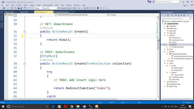 Lecture 3- Insert Update Delete Using LINQ in ASP.NET MVC in Hindi-Part 2 смотреть онлайн