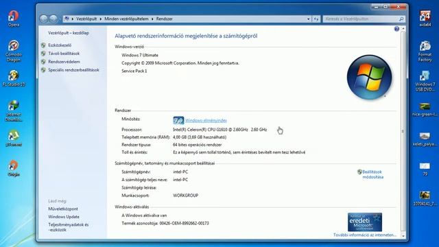 Intel G1610 Win7 élményindex. смотреть онлайн