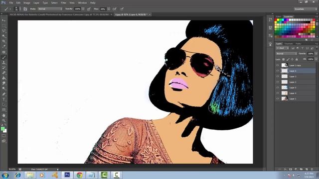 How to make a POP ART portrait from a Photo in Photoshop! смотреть онлайн
