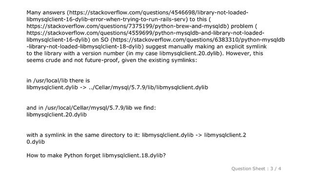 MySQL : Python's MySQLdb canâ€™t find libmysqlclient.dylib with Homebrewed MySQL смотреть онлайн
