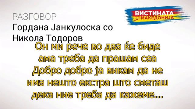 Разговор 20 Гордана Јанкуловска со Никола Тодоров смотреть онлайн