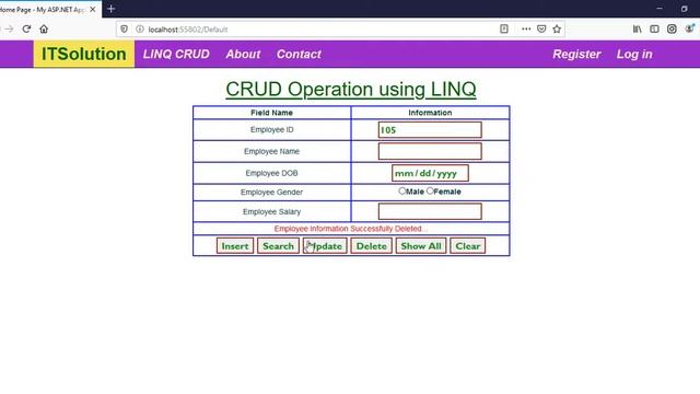 Delete data from SQL using LINQ in asp.net crud part 5 смотреть онлайн