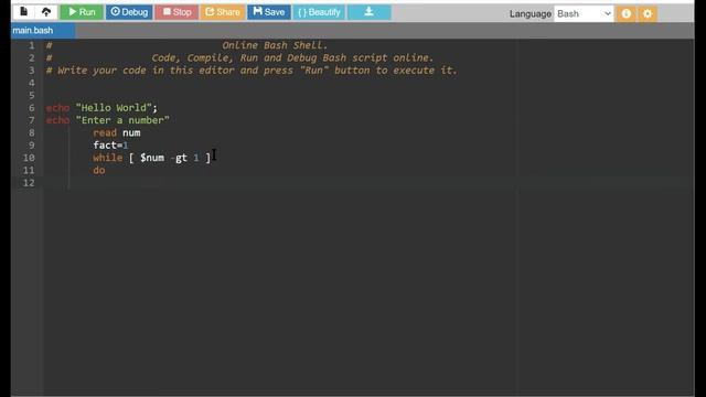 How To Use Online Bash Shell. #coding #factorial #coderlala смотреть онлайн