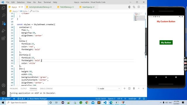 Custom Button in react native HINDI смотреть онлайн