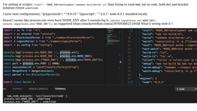 Accessing process.env in TypeScript. Dot notation doesn't work смотреть онлайн