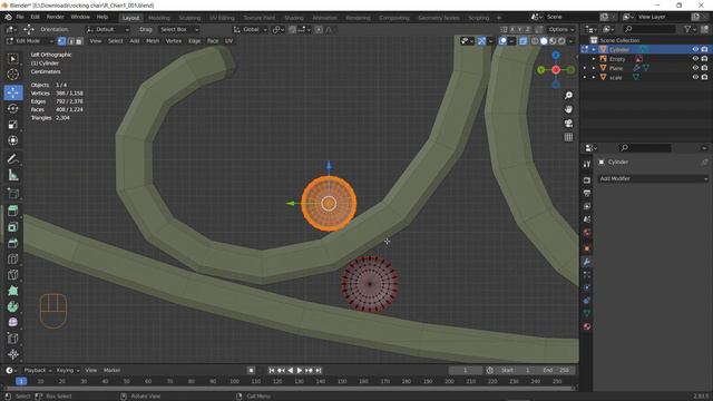 Моделирование кресла-качалки в Блендере. смотреть онлайн